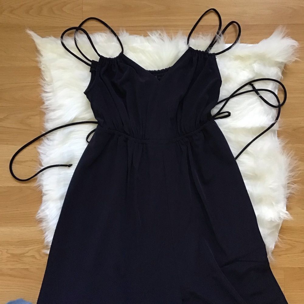NWT Forest Lily Navy Blue Jumpsuit Spaghetti Strap XS - Picture 2 of 6